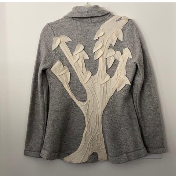 Rosie Neira for Anthropologie 3D Tree Gray Wool Jacket Blazer. Small. - Picture 5 of 5